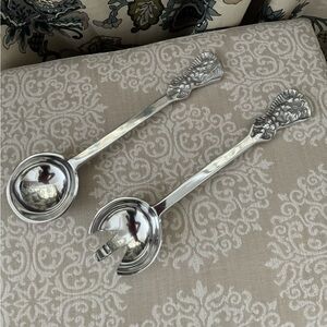 2 Beautiful Aluminum 14” Salad Serving Utensils
